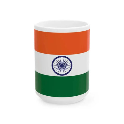 Flag of India 2-1 (India) White Coffee Mug 15oz - Go Mug Yourself