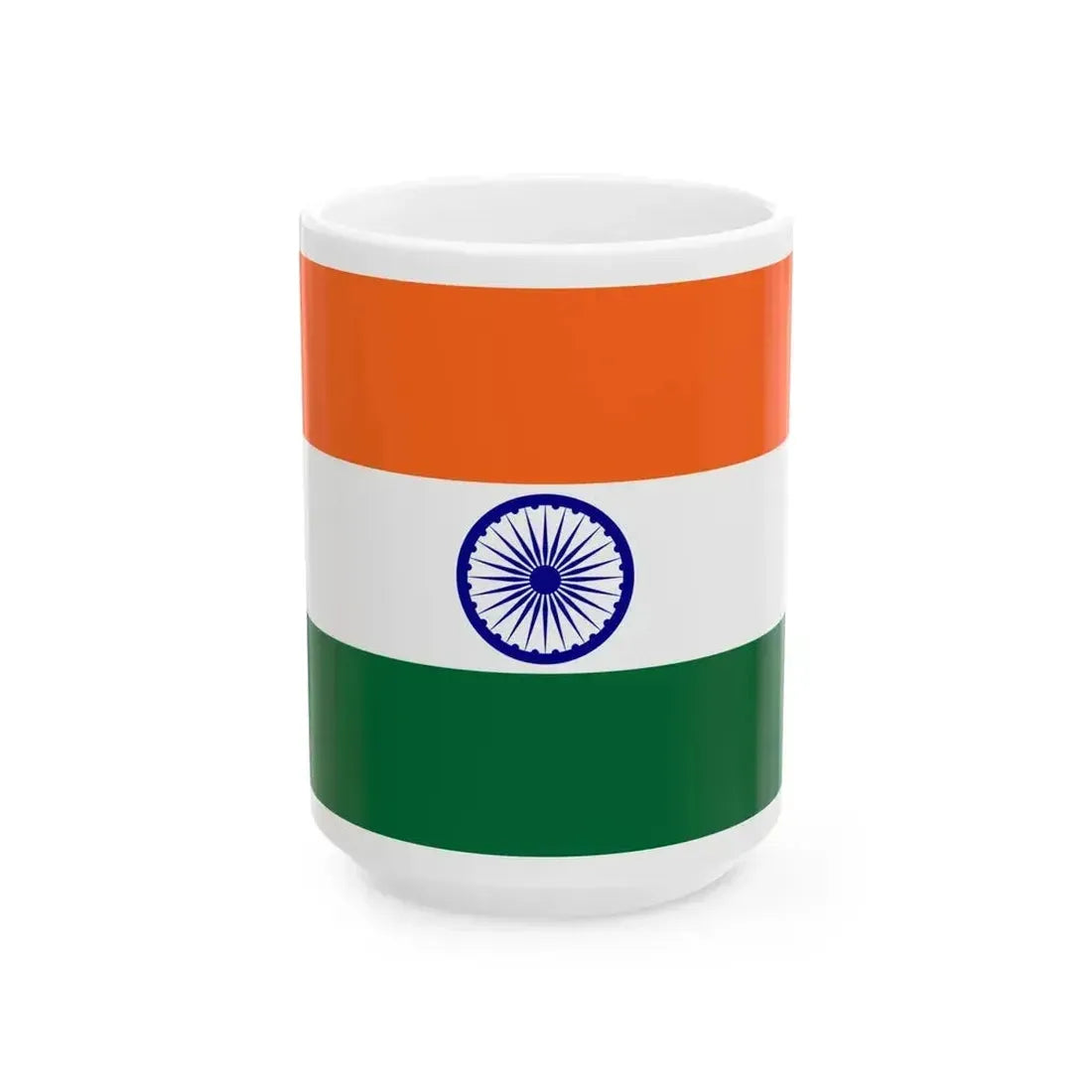 Flag of India 3-5 (India) White Coffee Mug 15oz - Go Mug Yourself