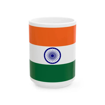Flag of India 3-5 (India) White Coffee Mug 15oz - Go Mug Yourself
