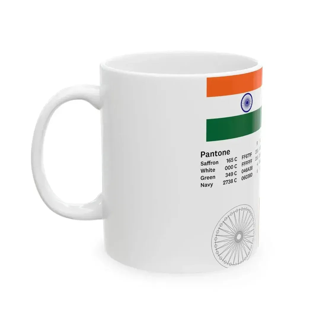 Flag of India Color Code (India) White Coffee Mug - Go Mug Yourself