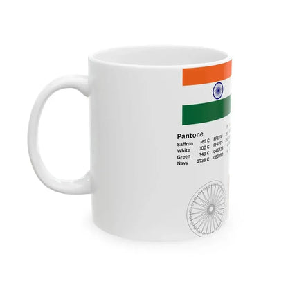 Flag of India Color Code (India) White Coffee Mug - Go Mug Yourself