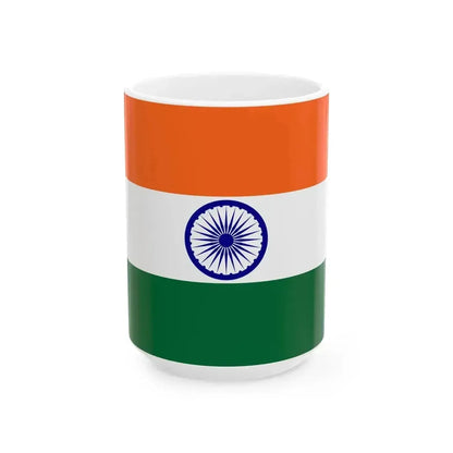 Flag of India (India) White Coffee Mug 15oz - Go Mug Yourself