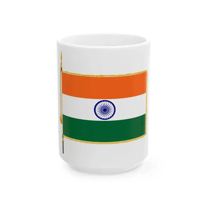 Flag of India parade (India) White Coffee Mug 15oz - Go Mug Yourself