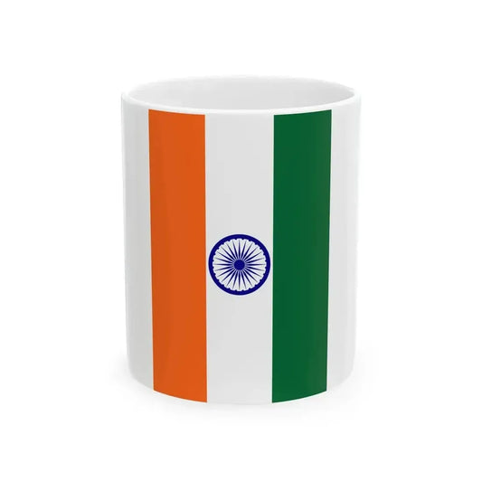 Flag of India vertical (India) White Coffee Mug 11oz - Go Mug Yourself