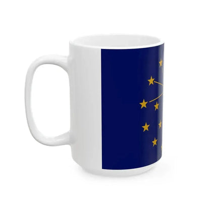 Flag of Indiana 3-2 (United States) White Coffee Mug - Go Mug Yourself