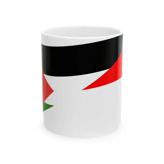 Flag of Indonesia and Palestine with waves (Indonesia) White Coffee Mug 11oz - Go Mug Yourself