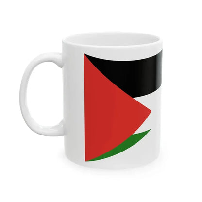 Flag of Indonesia and Palestine with waves (Indonesia) White Coffee Mug - Go Mug Yourself