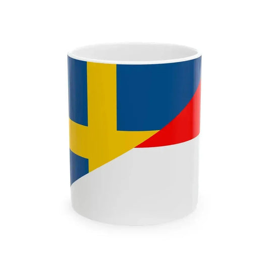 Flag of Indonesia and Sweden (Indonesia) White Coffee Mug 11oz - Go Mug Yourself
