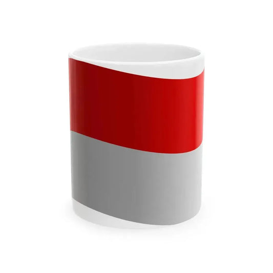 Flag of Indonesia with waves and gradient (Indonesia) White Coffee Mug 11oz - Go Mug Yourself