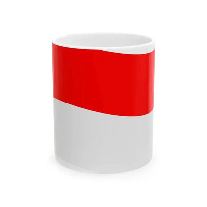 Flag of Indonesia with waves (Indonesia) White Coffee Mug 11oz - Go Mug Yourself