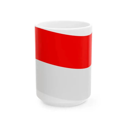 Flag of Indonesia with waves (Indonesia) White Coffee Mug 15oz - Go Mug Yourself