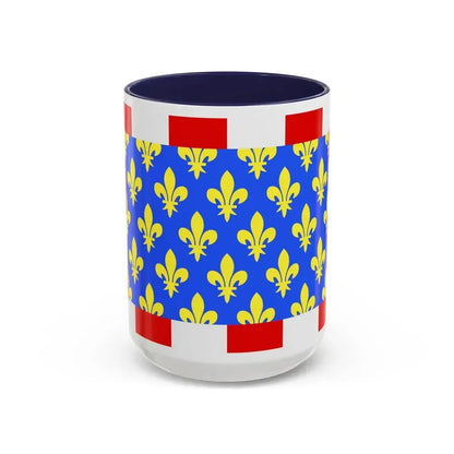 Flag of Indre et Loire France - Accent Coffee Mug 15oz Navy - Go Mug Yourself