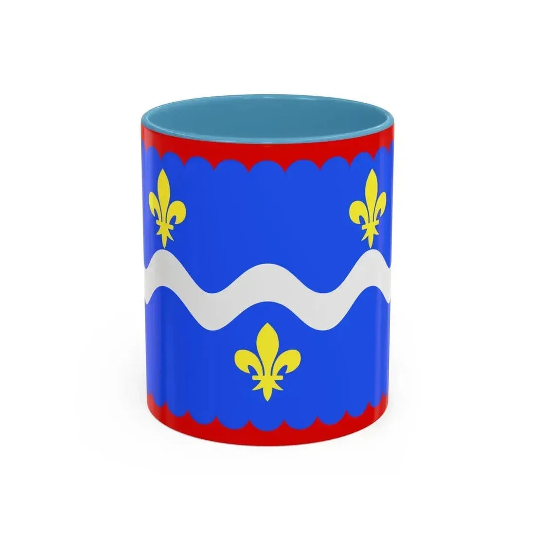 Flag of Indre France - Accent Coffee Mug 11oz Light Blue - Go Mug Yourself