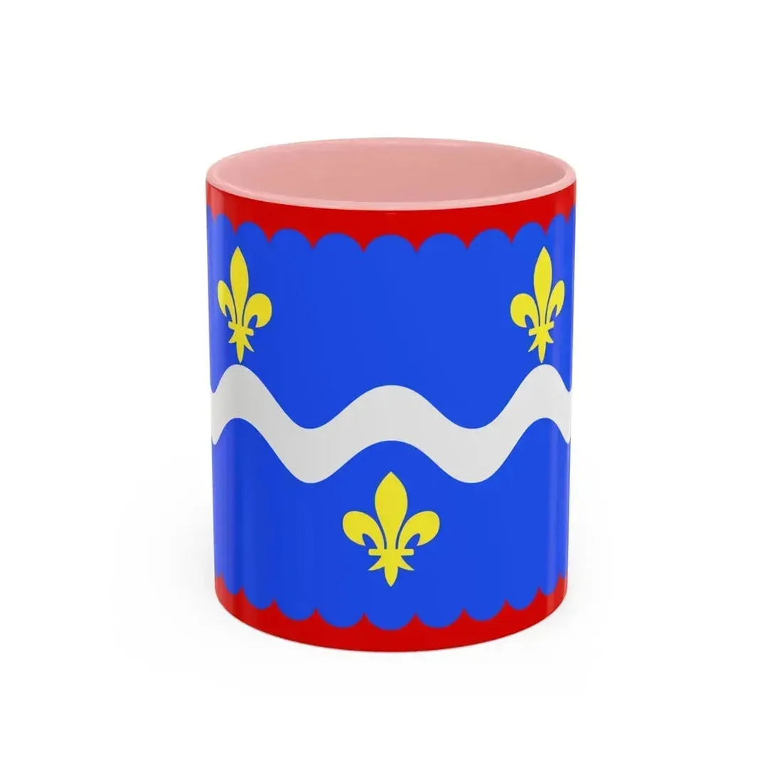 Flag of Indre France - Accent Coffee Mug 11oz Pink - Go Mug Yourself