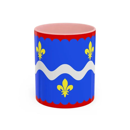 Flag of Indre France - Accent Coffee Mug 11oz Pink - Go Mug Yourself