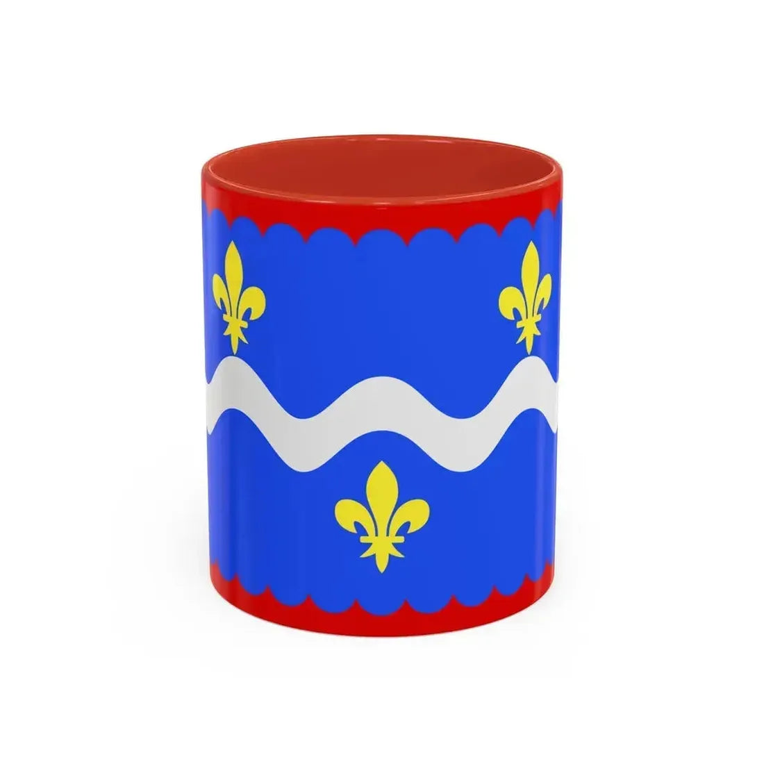 Flag of Indre France - Accent Coffee Mug 11oz Red - Go Mug Yourself