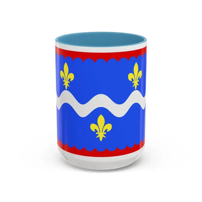 Flag of Indre France - Accent Coffee Mug 15oz Light Blue - Go Mug Yourself