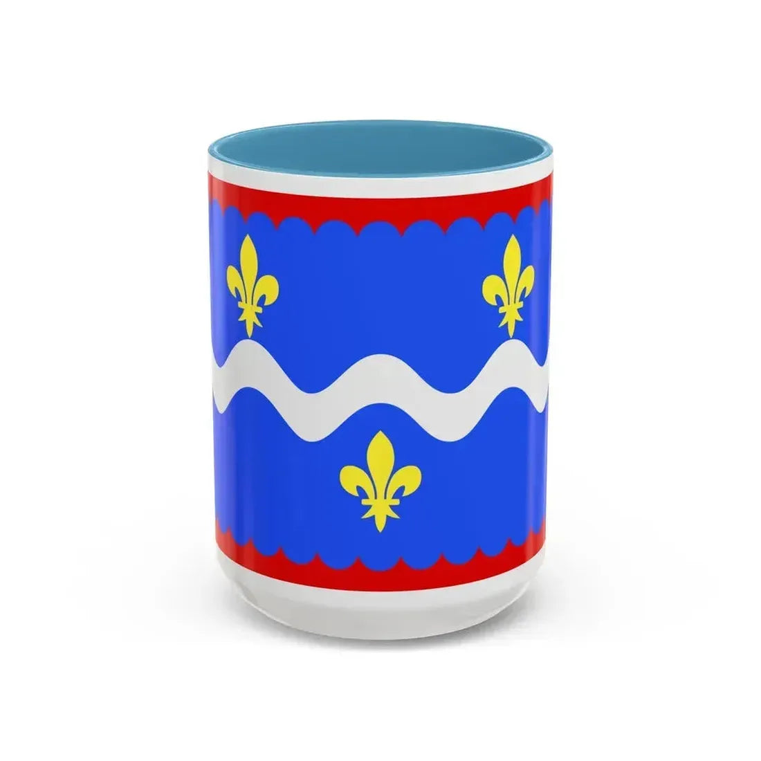 Flag of Indre France - Accent Coffee Mug 15oz Light Blue - Go Mug Yourself