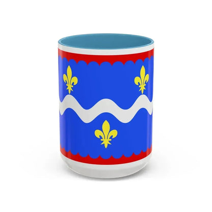 Flag of Indre France - Accent Coffee Mug 15oz Light Blue - Go Mug Yourself