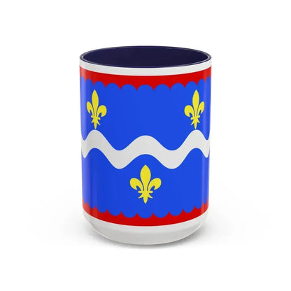Flag of Indre France - Accent Coffee Mug 15oz Navy - Go Mug Yourself
