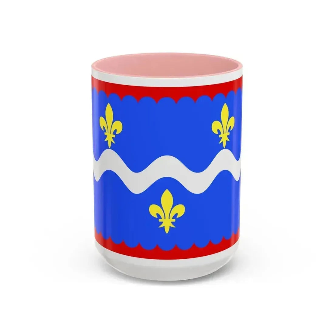 Flag of Indre France - Accent Coffee Mug 15oz Pink - Go Mug Yourself