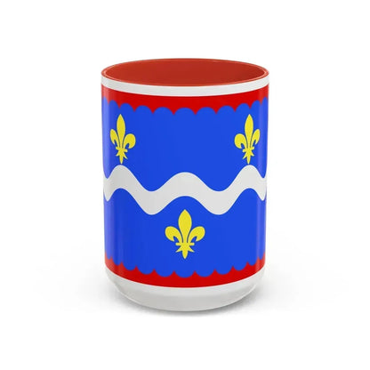 Flag of Indre France - Accent Coffee Mug 15oz Red - Go Mug Yourself