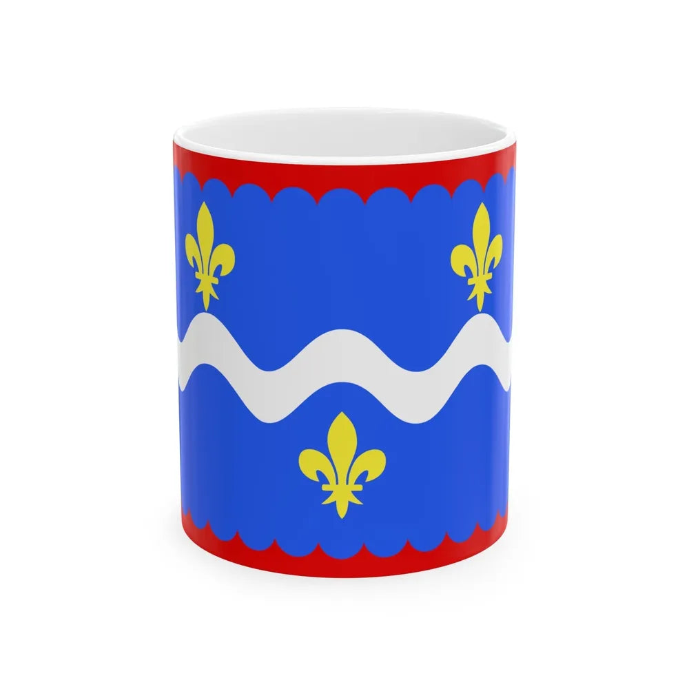 Flag of Indre France - White Coffee Mug-11oz-Go Mug Yourself