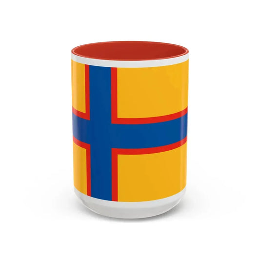 Flag of Ingrian Finns Estonia - Accent Coffee Mug 15oz Red - Go Mug Yourself