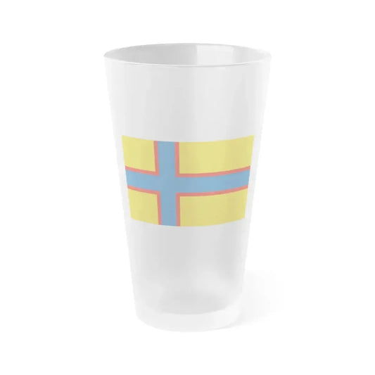 Flag of Ingrian Finns Estonia - Frosted Pint Glass 16oz 16oz Frosted - Go Mug Yourself