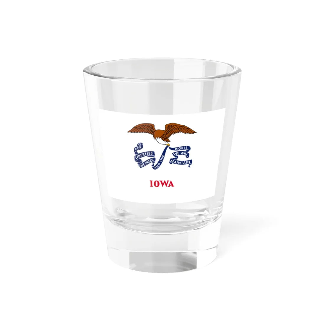 Flag of Iowa 1917-1921 (United States) Shot Glass 1.5oz 1.5oz - Go Mug Yourself