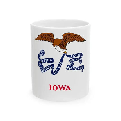 Flag of Iowa 1917-1921 (United States) White Coffee Mug 11oz - Go Mug Yourself