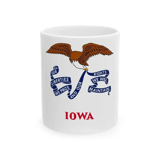 Flag of Iowa 1917-1921 (United States) White Coffee Mug 11oz - Go Mug Yourself