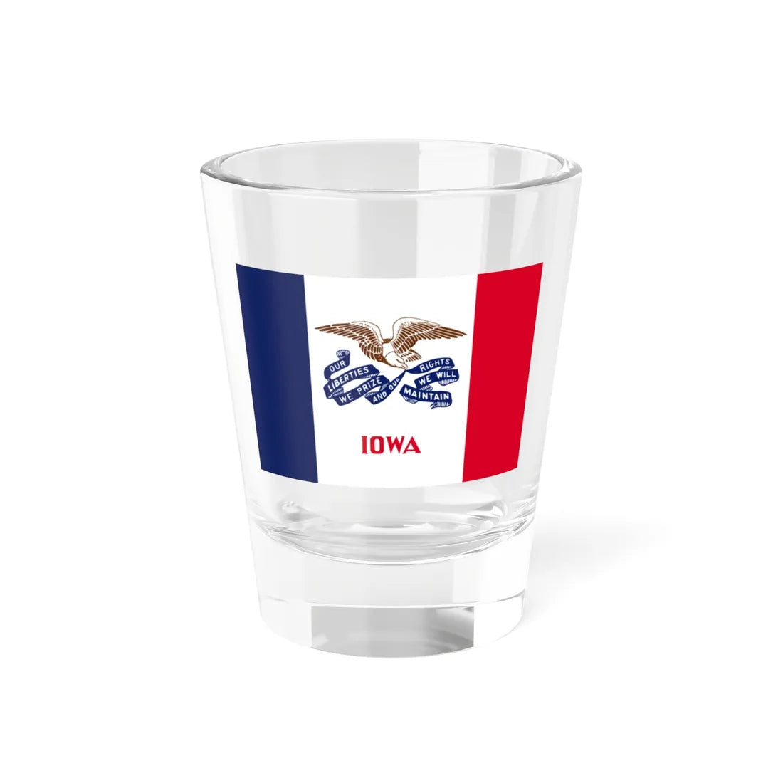 Flag of Iowa 3-2 (United States) Shot Glass 1.5oz 1.5oz - Go Mug Yourself