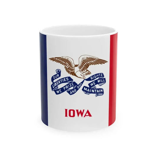 Flag of Iowa 3-2 (United States) White Coffee Mug 11oz - Go Mug Yourself