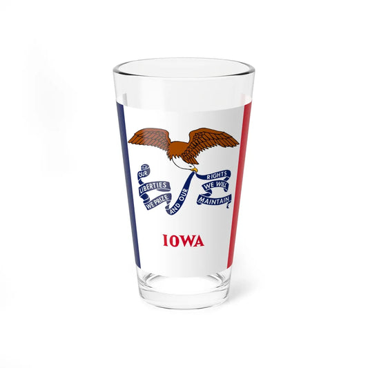 Flag of Iowa variant (United States) Pint Glass 16oz 16oz - Go Mug Yourself