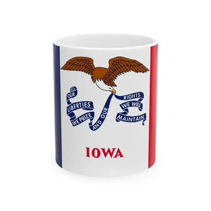 Flag of Iowa variant (United States) White Coffee Mug 11oz - Go Mug Yourself