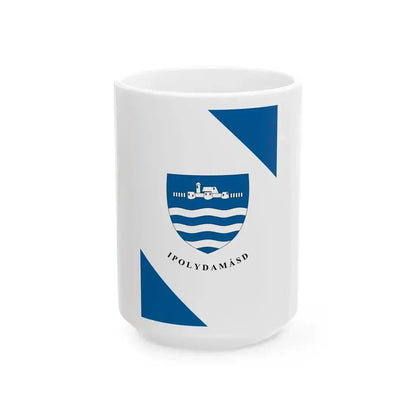 Flag of Ipolydamasd (Hungary) White Coffee Mug 15oz - Go Mug Yourself