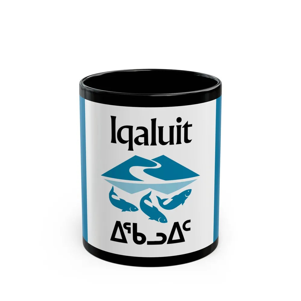 Flag of Iqaluit Nunavut Canada - Black Coffee Mug-11oz-Go Mug Yourself