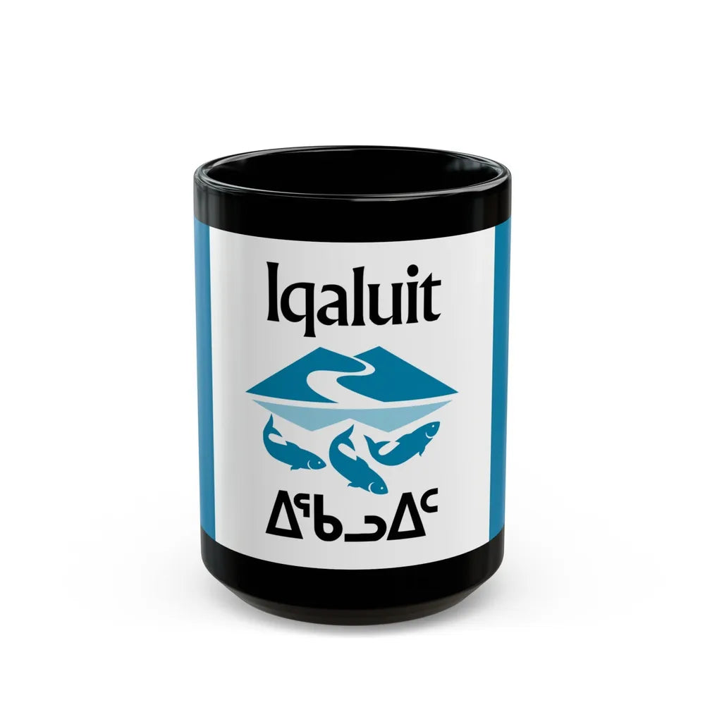 Flag of Iqaluit Nunavut Canada - Black Coffee Mug-15oz-Go Mug Yourself