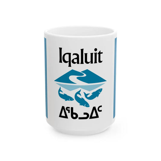 Flag of Iqaluit Nunavut Canada - White Coffee Mug-15oz-Go Mug Yourself