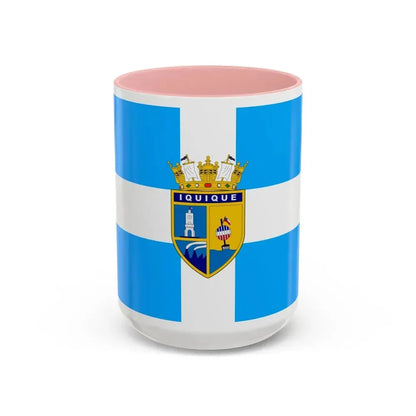 Flag of Iquique Chile - Accent Coffee Mug 15oz Pink - Go Mug Yourself