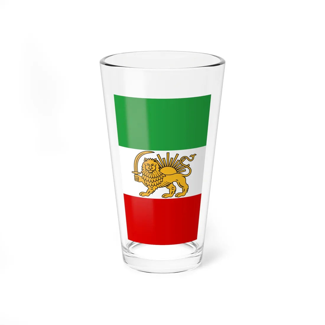 Flag of Iran 1925-1979 vertical (Iran) Pint Glass 16oz 16oz - Go Mug Yourself