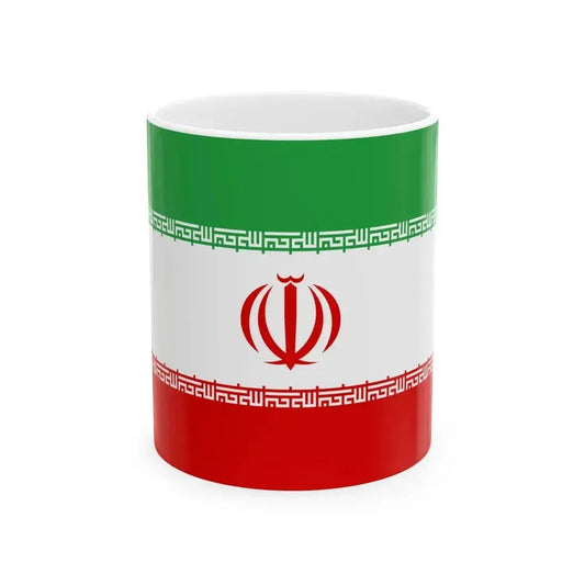 Flag of Iran 3-2 (Iran) White Coffee Mug 11oz - Go Mug Yourself