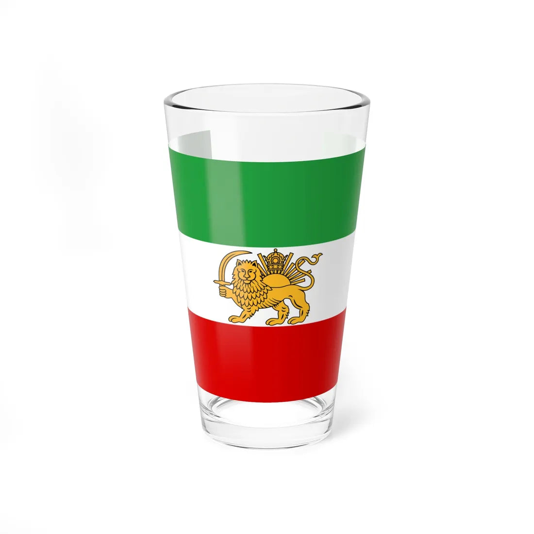 Flag of Iran before 1979 Revolution (Iran) Pint Glass 16oz 16oz - Go Mug Yourself