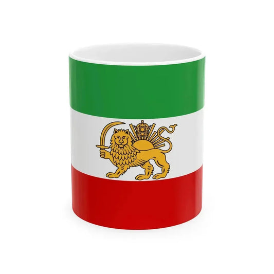 Flag of Iran before 1979 Revolution (Iran) White Coffee Mug 11oz - Go Mug Yourself