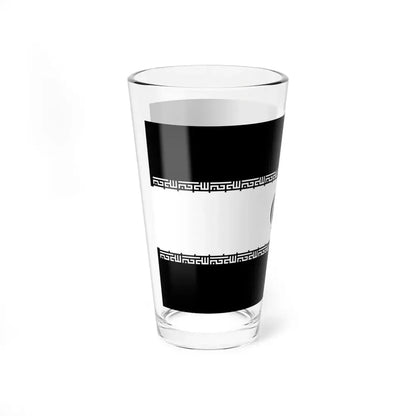 Flag of Iran black and white variant 1 (Iran) Pint Glass 16oz - Go Mug Yourself