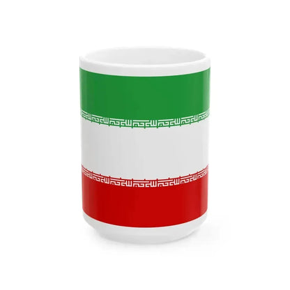 Flag of Iran civil (Iran) White Coffee Mug 15oz - Go Mug Yourself