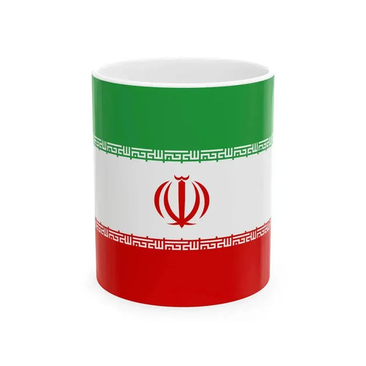 Flag of Iran official (Iran) White Coffee Mug 11oz - Go Mug Yourself