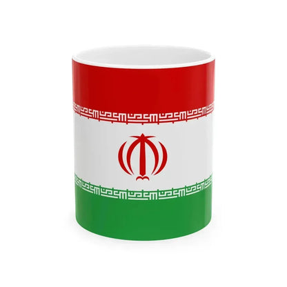 Flag of Iran upside down (Iran) White Coffee Mug 11oz - Go Mug Yourself
