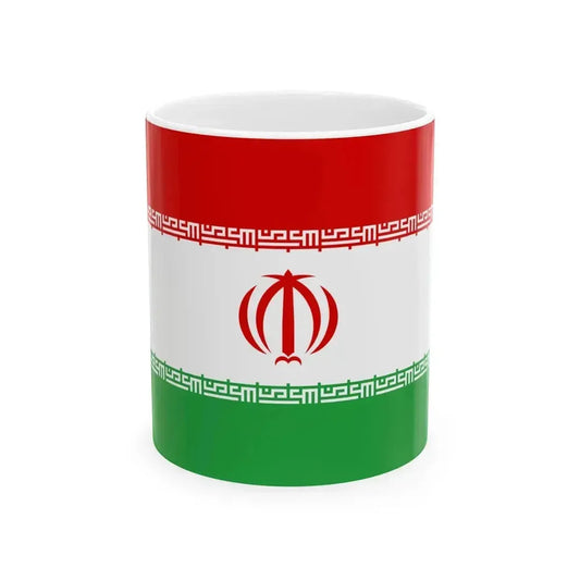 Flag of Iran upside down (Iran) White Coffee Mug 11oz - Go Mug Yourself